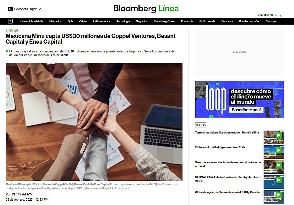 Mexicana Minu capta US$30 millones de Coppel Ventures, Besant Capital y Enea Capital